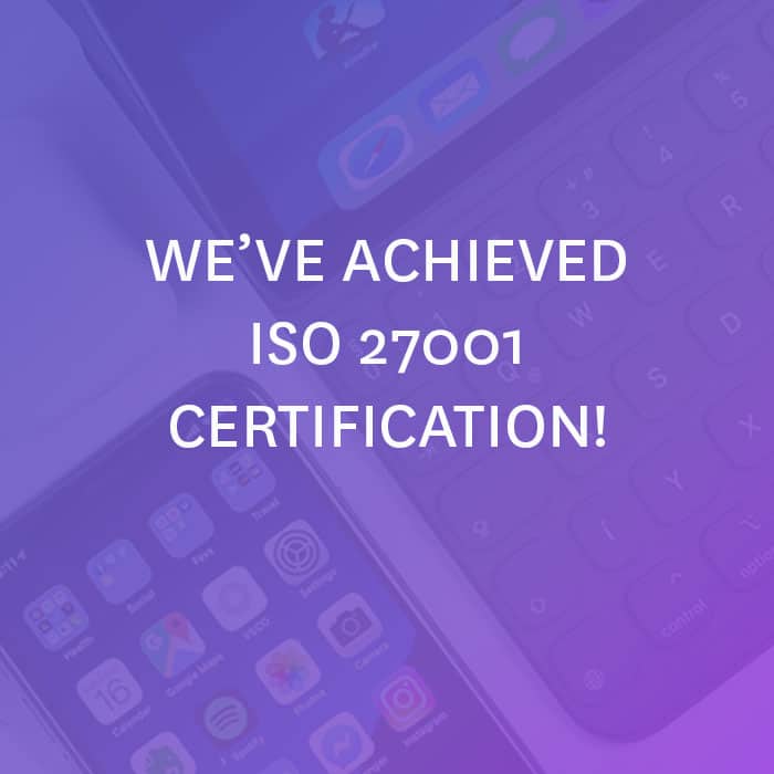 ISO 27001 certification announcement